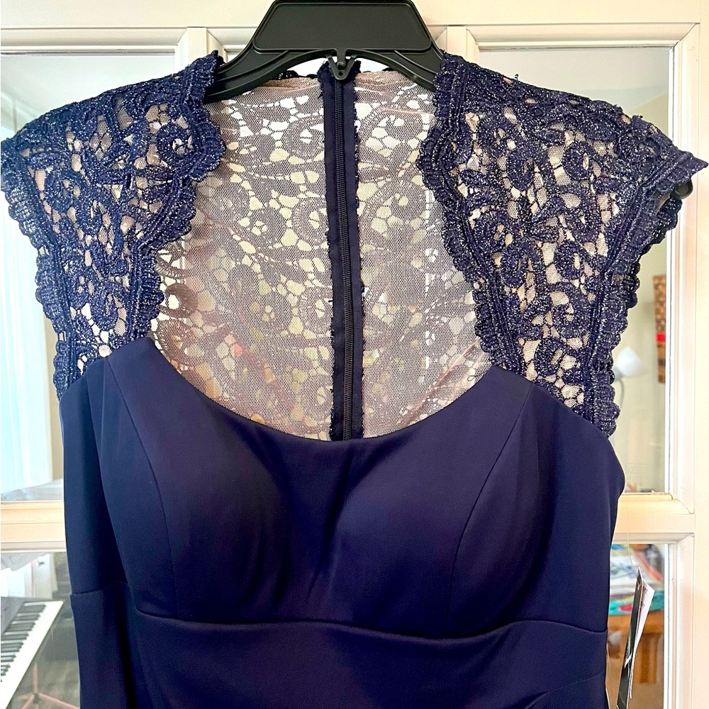 Gorgeous chiffon Navy blue formal gown